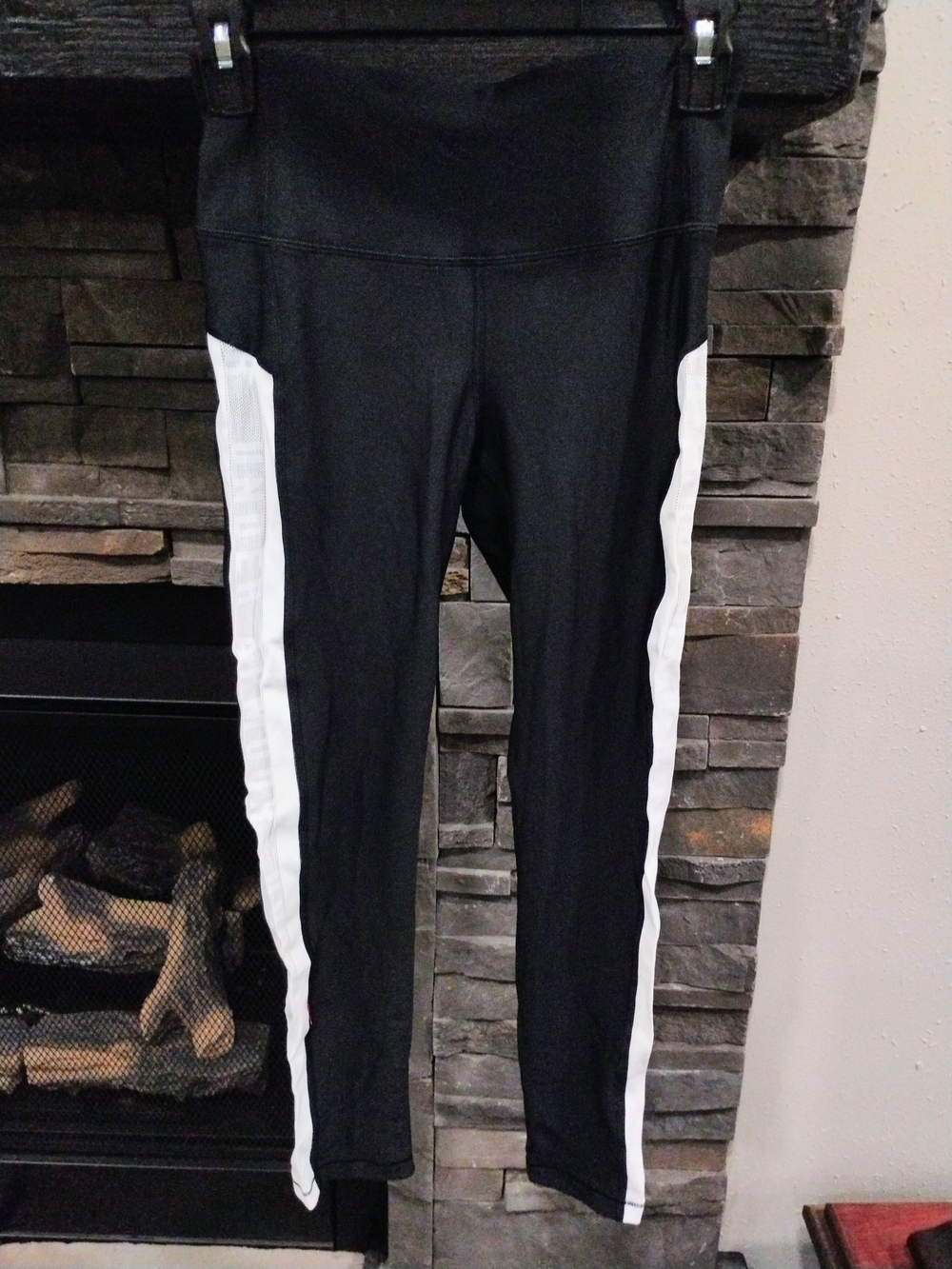 Under Armour Black Leggings with White Side Panels
